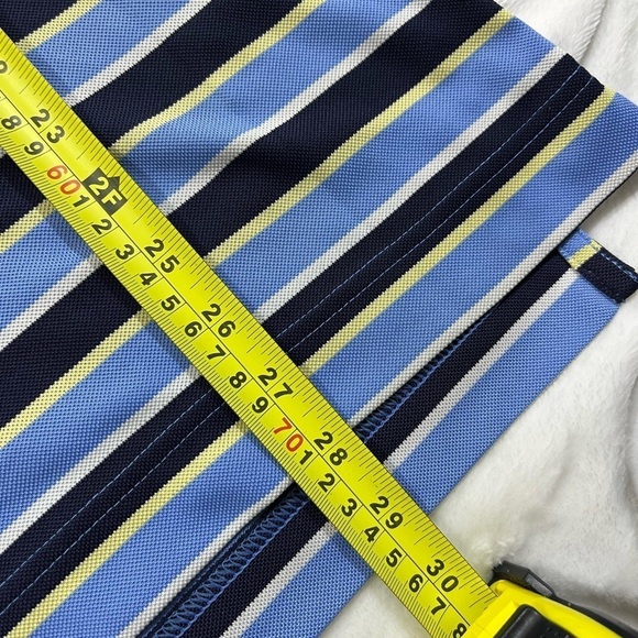 FootJoy FJ Athletic Fit Golf Polo Shirt Blue White Stripes EUC Size XL‎ - Picture 3 of 4
